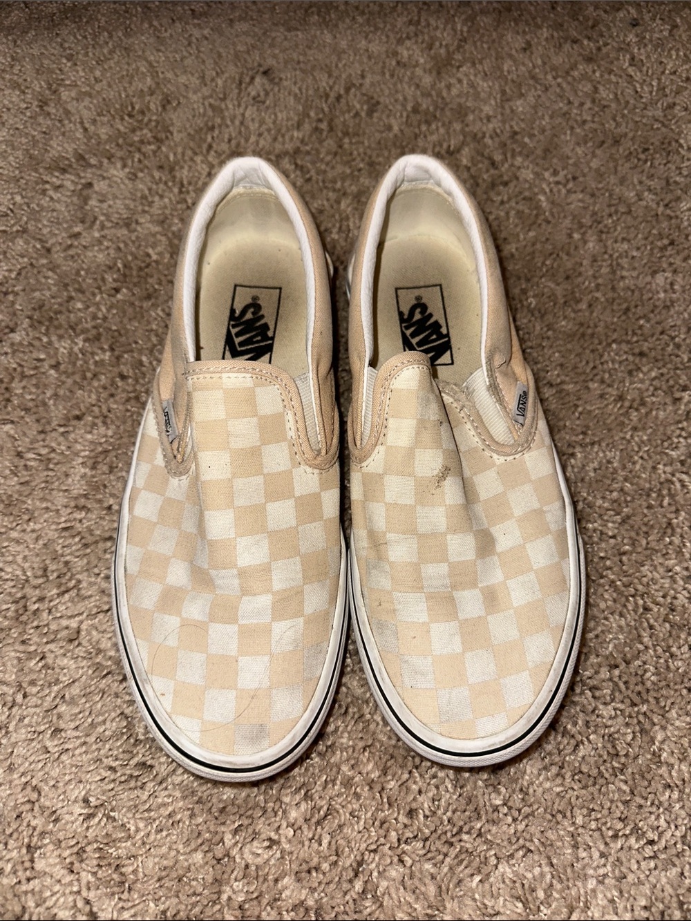 Vans Slip-On Checkerboard - Cream/White